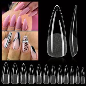 TEMU 504개 소프트 젤 네일 팁, 세미 매트 풀 커버 프레스온 네일 아몬드 스퀘어 코핀 프렌치 스타일 네일, 얇은 앞면과 두꺼운 뒷면으로 더 나은 착용감, 강력한 필링 젤 익스텐션 네일 캡슐, DIY 네일 아트 용품 여성용