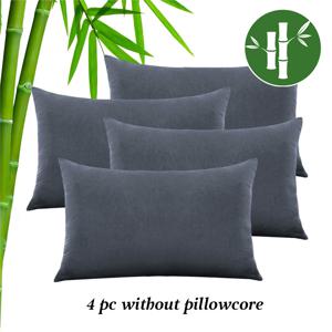 TEMU 4pcs 편안하고 통기성 좋은 대나무 섬유 베개커버 세트, 쉬운 설치 및 탈착을 위한 엔벨로프 디자인, 30% 대나무 섬유 + 70% 마이크로파이버, 침실 및 게스트룸 사용에 적합