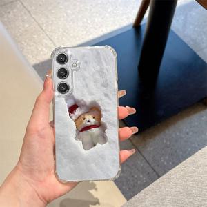 TEMU 삼성 갤럭시 S25 S24플러스 S23FE S22 S21 S20 및 A03 A04 A06 A10 A13 A15 A24 A33 A50 A51 A52 A53 A54 A55 A70 A72 A73 M13 M10S M20S M42용 스노우 베어 휴대폰 케이스 | 0.3mm 초경량 TPU | 유리 같은 투명도 | 노란변색 방지|S21케이스