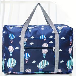 TEMU 1개 접이식 여행 정리백, 대용량 초경량 휴대용 수납가방 (풍선과 곰 패턴), 여행 정리에 편리한 보관