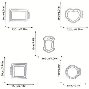 TEMU 정사각형, 하트, 원형 모양의 고급스러운 꽃과 나비 디자인의 메탈 커팅 다이 5개 세트. 스크랩북, 수제 카드, 홈 데코 및 선물 카드 도구 제작에 적합합니다. 이 엠보싱 몰드는 중요한 휴일 프로젝트에 완벽합니다.|일기장