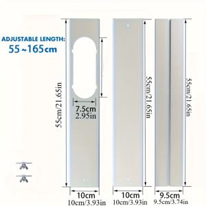 TEMU 1/3개 휴대용 에어컨 창문 키트 슬라이더, 조절 가능한 어댑터 윈드쉴드 배기 호스 파이프 피팅, 내장형 보드 에어컨 환기 추가 장치