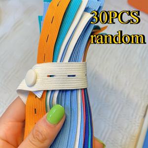 TEMU 30/50/100개/세트, 랜덤 컬러, 내구성 강한 캔버스 탄성 정리 스트랩 (조절 가능 버튼) - 의류 보관, 여행용품 공간 절약, 서랍 & 옷장 정리, 침대 시트 고정에 이상적|가방|이불|수납정리함