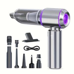 TEMU 4-In-1 에어 먼지 수집기, 가정용 무선 핸디형 진공 청소기. 진공, 바람, 공기 분사 기능이 특징입니다. 이 휴대용 청소기에는 강력한 흡입력과 작은 가전 제품에 이상적인 기능이 있습니다. High-Po|악세사리