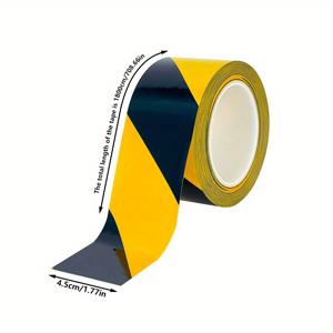 TEMU 흙집 방지 테이프, 강력 접착력, 내구성, 품질 특징인 검정색 및 노란색 안전 마킹 테이프 롤. 벽, 바닥, 파이프 및 장비에 적합