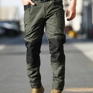 TEMU 남성용 전술 카고 팬츠, 멀티포켓 디자인, 솔리드 컬러, 신축성 허리밴드, 고품질, 건설 작업자, 하이킹, 탐험에 적합, 봄/가을 컬렉션, 벨트 미포함