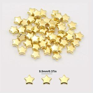 TEMU 10mm 다각형 별 모양 분리 구슬 98개, 고품질 색상 보존 플라스틱으로 제작된 루즈 비즈, 팔찌, 목걸이, 반제품 및 손뜨개 장신구 추가 제작에 적합