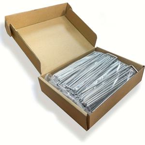 TEMU 100개 4인치 아연 도금 정원 스테이크 - 녹 방지 금속 핀, 잡초 차단막, 관수 파이프 및 조경 천, 지면 안정화용, 내구성 강한 고강도 패스너, 날씨에 강한 소재, 토양 앵커, 전문가 및 가정용 정원 가꾸기