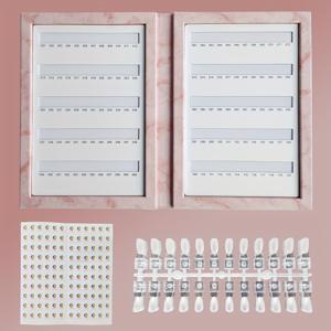 TEMU 네일 폴리쉬 색상 차트 디스플레이 보드, 컬러 스웨치 네일 젤 팔레트, 카드북, 네일 팁용 내장형 자석 컬러 카드|매니큐어|네일팁