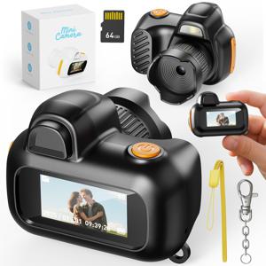 TEMU 컴팩트 1080P HD 비디오 녹화 장치 - 64GB 메모리 카드, 0.96인치 HD 스크린, 연장된 배터리 수명, 그리고 초소형 디자인을 갖춘 키체인 디지털 캠코더. 여행, 브이로그, 야간 사진 촬영에 적합합니다 (블랙)