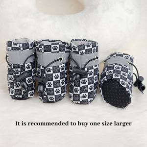 TEMU Babywoof 소형견 및 중형견용 야외 부츠, 미끄럼 방지, 보온, 부드러운 밑창 발 보호 신발 (겨울용) - 4켤레 팩으로 제공, 모든 계절에 적합. 한 사이즈 더 큰 것을 구매하는 것을 권장합니다.