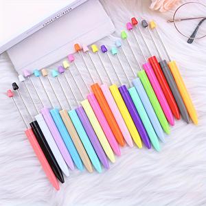 TEMU 20개 DIY 롱바디 비즈펜, 다양한 색상으로 무한한 창의력, 심플하고 고급스러운 조커, 순수한 컬러의 우아함, 크리스마스 스타킹 선물, 학생과 창의적인 분들에게 완벽한 선택