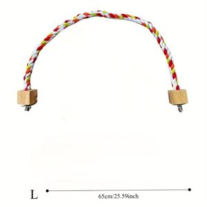 TEMU 애완 새 물기 장난감 앵무새 컬러 로프 장난감 탄력 있는 앵무새 등반 장난감 튼튼한 새 그네 하네스 케이지 애완 장난감 그네 스탠드
