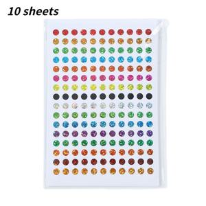 TEMU 1760개 (10장) 반짝이 글리터 도트 스티커 롤 - 16가지 색상 반짝이는 도트, 라운드 광택 종이 젬스크랩북, 파티 장식, DIY 공예, 크리스마스, 할로윈, 부활절용 - 대량 다색 글리터 시트