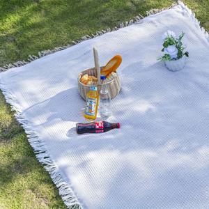 TEMU 대형 피크닉 담요 및 식탁 매트 - 실내외 캠핑, 바비큐, 해변용 - 세탁 가능한 테이블 매트 (35.43인치 x 59.06인치) (35.43인치 x 35.43인치) 두 가지 사이즈, 커피 화이트 - 4-6인용|캠핑테이블|캠핑매트