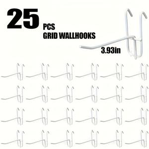 TEMU 25개 격자형 벽걸이 후크, 금속 페그보드 후크, 다기능 디스플레이 랙 후크, 홈 데코, 귀걸이 및 헤어 액세서리 보관 후크, 슈퍼마켓 선반 및 제품 정리, 공예 전시회, 다용도 후크에 적합|귀걸이