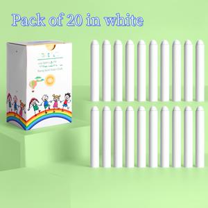 TEMU 20팩 무지 분필, 가정용 교육 및 그림용, 물에 녹는 지우개 가능한 분필