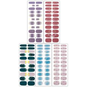 TEMU 반짝이는 눈꽃과 별 디자인의 크리스마스 테마 네일 폴리쉬 스트립 110개 세트입니다. 이 풀 커버 네일 스티커는 네일 파일과 함께 제공되어 여성들을 위한 오래 지속되는 매니큐어에 완벽합니다.