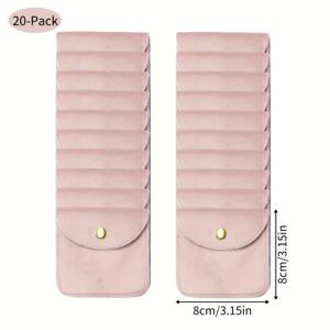 TEMU 20개 벨벳 스냅 클로저 주얼리 정리 가방 - 멀티 컬러 (핑크, 그린, 레드, 틸, 골드) - 스크래치 방지 휴대용 주얼리 보관 상자 (귀걸이, 반지, 시계) - 가정 정리 & 여행 필수품|귀걸이|반지|링귀걸이