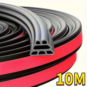 TEMU 10M 두꺼운 3중 레이어 저소음 고무 도어 실링 - 모든 차량 모델과 호환, 오래 지속되는 소음 감소 방수 실내 추가, 간편한 부착 접착 스트립, 자가 접착 방음 스트립 - 간편한 설치 접착 스트립