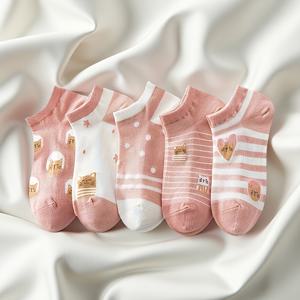 TEMU 키티 보트 양말 5켤레, 여성용 편안하고 달콤한 양말, 여성 여행 및 스포츠에 필수적인 패션과 다용도 동물 양말, 트렌디 양말