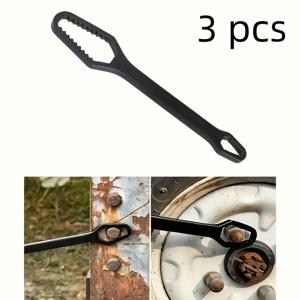 TEMU 3개 세트 검정색 다기능 조절식 렌치, 범용 양방향 토크 렌치, 포켓 렌치, 자동차 및 자전거 수리에 적합한 헤비 듀티 금속 라쳇 렌치, 조립 불필요, 비전기식, 배터리 미포함. 크리스마스 선물