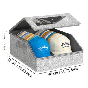 TEMU 1개 튼튼한 야구모 보관함, 최대 24개 모자 수납 가능 - 남녀공용 야구모, 썬햇, 와이드 브림 모자, 플랫 브림 모자, 소프트 브림 모자, 페도라, 선바이저, 골프캡, 트럭커캡 등을 위한 투명 모자 정리함 - 편리한 사이드 핸들 장착, 침실, 거실, 기숙사, 차 트렁크에 이상적