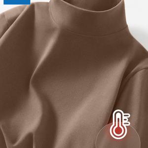 TEMU 여성용 스타일리시 다용도 하프 하이 칼라 가을/겨울 플리스 베이스 레이어, 핏 좋은 따뜻한 속옷, 빈티지 칼리지 스타일 레이어링 탑