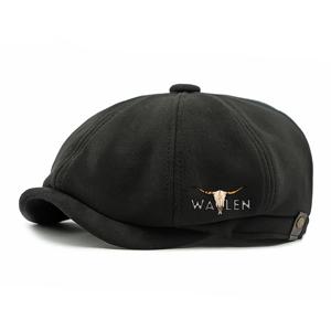 TEMU 남녀공용 빈티지 영국 베레모 - PU 코팅 양가죽 비니 모자, 단색 논스트레치 사계절 캐주얼 착용, 손세탁 가능한 클래식 모자 (봄/가을용)