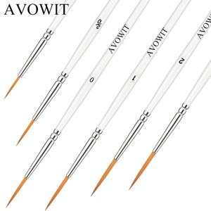 TEMU 6개입 AVOWIT 매우 유연한 아이라이너 브러쉬 | 오일, 수채화, 아크릴 및 페인팅용 초장거리 얇은 펜, 구슬 손잡이의 합성 소재