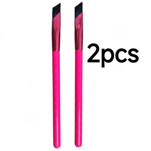 TEMU 2개입 멀티펑셔널 아이브로우 젤 컨실러 브러쉬, 앵글드 브로우 브러쉬, 여성용 메이크업 도구 - ABS 핸들 및 폴리에스터 섬유 브리스틀, 무향, 모든 라이트 베이지 타입에 적합