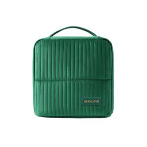 TEMU 새로운 패션 벨벳 수납칸형 스탠드형 메이크업 가방, 고품질 독립형 사무용품 정리함, 책상 수납 파우치, 대용량 세면도구 진열용 토트백, 캐리어 손잡이 스트랩 포함, 여행, 출장, 화장품, 세면도구 정리용|파우치