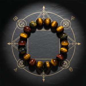 TEMU 천연 타이거 아이 스톤 팔찌 - 타이거 아이 미네랄, 자연스러운 어스톤 컬러, 무코팅 진품, 남녀공용, 사계절 착용, 크리스마스/ 선물|팔찌|남자팔찌