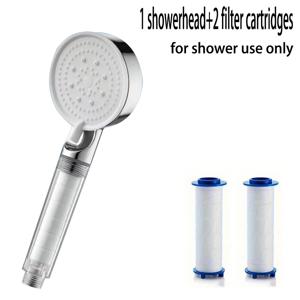 TEMU 5단 속도 조절 핸드헬드 필터 샤워기 헤드 | 필터 2개 포함, 다양한 조절 설정, 간편한 설치, 필터링 기능, 퀵 릴리스/ 잠금/베이온트 마운트, 광택 마감, 샤워 전용