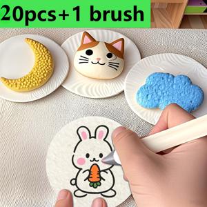 TEMU DIY 폼 텍스처 페인팅 종이와 브러쉬 - 3D 아트 캔버스, 학교, 사무실, 크리스마스 공예에 적합 - 창의적인 색칠 종이, 휴일 선물 및 교육용 미술 용품