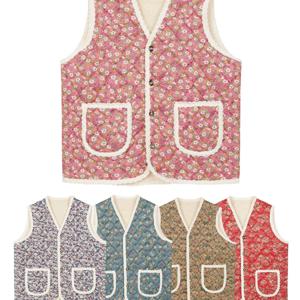 TEMU 파라고나 겨울 꽃무늬 김장조끼 촌캉스 보아 누빔조끼