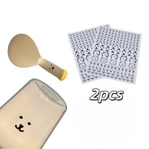 TEMU 사랑스러운 곰돌이 2개 세트 - 스크랩북, 노트북, 물병 및 방 장식을 위한 방수 및 탈착식 비닐 | 밝고 아름다운 미적 감각, 잔여물 없음