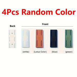 TEMU 4개입 벽걸이 전원 콘센트 정리대 | 강력한 자가 접착식 벽걸이 전선 정리 랙, 실용적인 후크가 있는 무결점 멀티탭 홀더, 플라스틱, 미완성 끝단, 다용도 후크