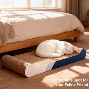 TEMU 1개 대형 고양이 스크래처 & 고양이 침대 - 이중용도 스크래칭 매트와 휴식용 침대, 소형, 중형, 대형 고양이용 - 내구성 있는 발톱 친화적 스크래처와 실내 고양이용 펫 네스트, 가구 보호형