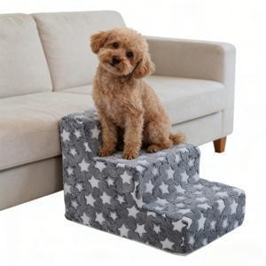 TEMU 소형견 및 중형견용 3단 애완동물 계단 | 미끄럼 방지, 탈착식 및 세탁 가능한 린넨 커버, 가볍고 휴대 가능, 노인 또는 부상 동물을 위한 이상적인 제품|린넨
