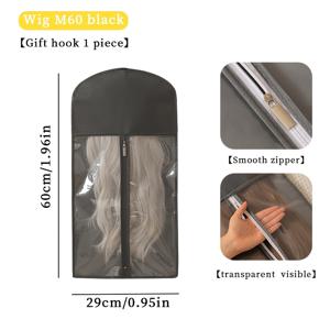 TEMU 지퍼 잠금 방식의 투명 가발 보관 가방 - 방진 및 헤어 정리함, 투명 여행용 케이스 (가발, 모자, 코스튬용) - 가발 걸이 호환, 코스프레, 살롱, 가정에 적합 - 안전한 잠금 및 공간 절약형 디자인, 가발, 코스프레 필수품