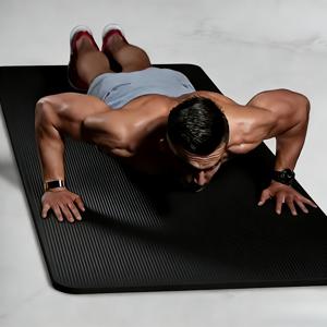 TEMU 남성용 초두께 와이드 미끄럼방지 운동 매트 - 내구성 있는 텍스처 요가 스트레칭 매트, 다목적 피트니스 매트, 홈짐을 위한 필수 피트니스 액세서리, 액티브 라이프스타일 애호가를 위한 디자인