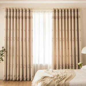 TEMU 1pc 더블 레이어 로즈 꽃 무늬 창 커튼 블랙 아웃 툴 커튼, 레이스 자수 시어 커튼 및 쉐이딩 커튼, 솔리드 / 열 절연 드레이프 발란스 패널