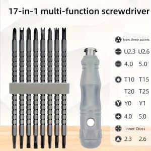 TEMU 17가지 특별한 모양의 드라이버 세트, 내부 삼각형, 십자 모양, Y자 모양, 완전한 드라이버, 특별한 소켓, 소켓 콘, 다기능 드라이버.