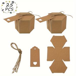 TEMU 25개입 육각형 크래프트 종이 상자