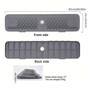 TEMU 1개 실리콘 주방 싱크대 스플래시 가드, 24x5.7인치 방수 매트, 쉽게 세척 가능, 접이식 가장자리, 빠른 건조, 주방/욕실/캠핑카용 드라이 매트, 주방 액세서리|싱크대수전