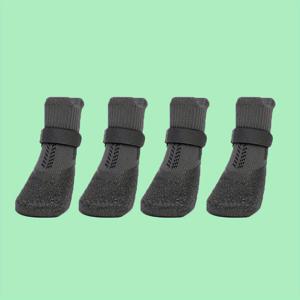 TEMU 4개 강아지 스포츠 아웃도어화, 사계절 애완동물 미끄럼 방지 발목 부츠, 소형견부터 초대형견까지 적합, 조절 가능한 통기성 내구성 부드러운 밑창 스포츠화, 강아지에게 적합