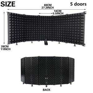 TEMU 레코딩 스튜디오용 마이크 격리 시ールド, 마이크용 윈드스크린 폼, 방음 폼 - 콘덴서 마이크를 위해 설계되어 음향 흡수 및 반사 향상 - 녹음 품질 개선