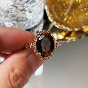 TEMU 클래식 4엽 타원형 자이언트 자이렌시아 반지, 신부 및 웨딩 파티용, 여성용 스타일리시 패션 반지