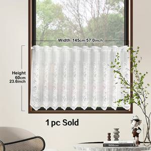 TEMU 1개 화이트 홀로우 레이스 주방 파티션 커튼, 소형 커튼, 거실 침실 창문 및 문 장식용 작은 신선한 반투명 비투명 쇼트 발란스